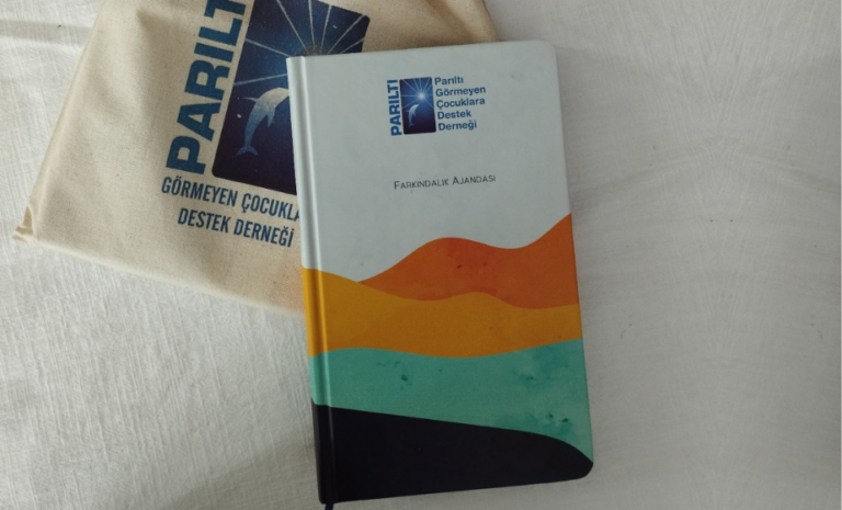 Farkındalık Ajandası projesinde çocuklar ve gönüllülerin ajanda içerikleri üzerinde çalıştığı an.